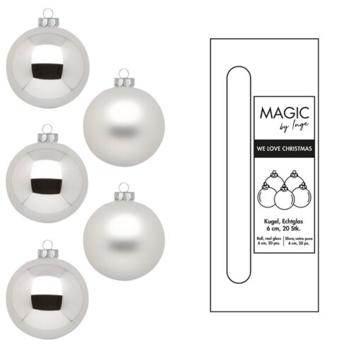 Weihnachtskugeln Silber - 6 cm (20 Stück)