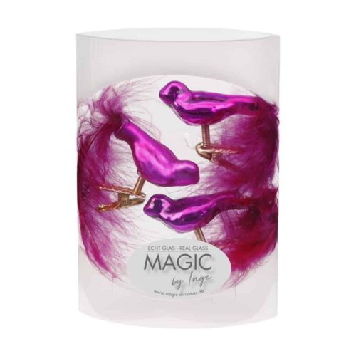 Pinke Vögel - 4,5 cm (3 Stück)