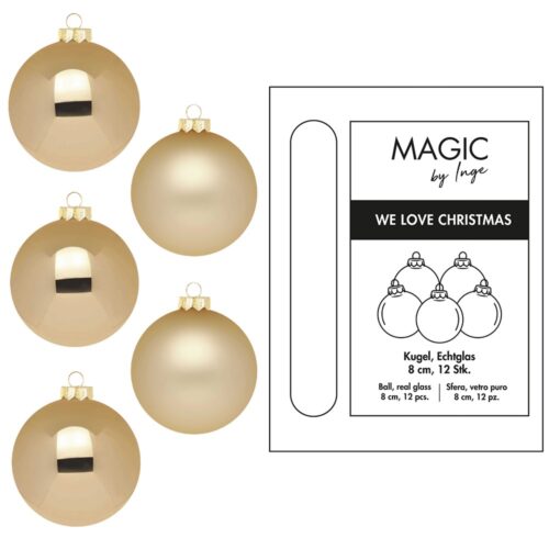 Weihnachtskugeln Gold - 8 cm (12 Stück)