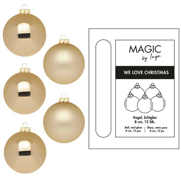Weihnachtskugeln Gold - 8 cm (12 Stück)