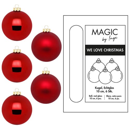 Weihnachtskugeln Rot - 10 cm (6er Set)