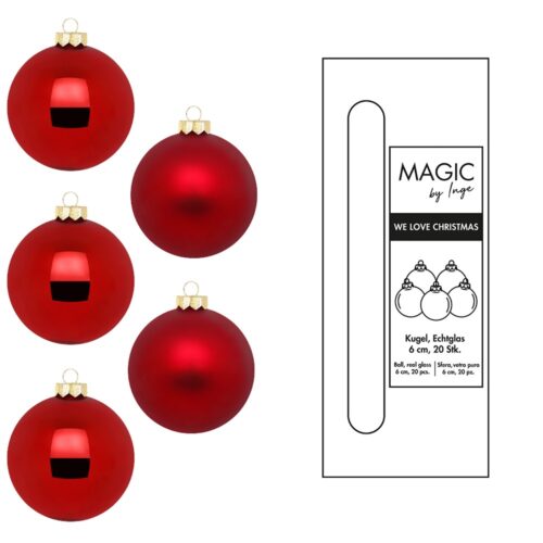 Weihnachtskugeln Rot - 6 cm (20 Stück)
