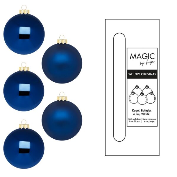 Weihnachtskugeln Blau - 6 cm (20 Stück)