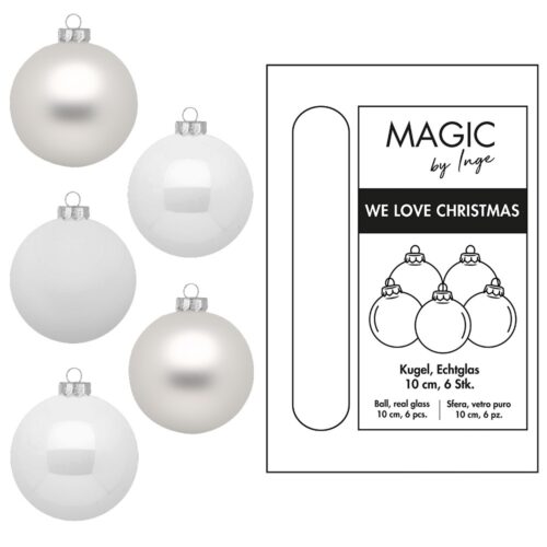 Weihnachtskugeln Weiß - 10 cm
