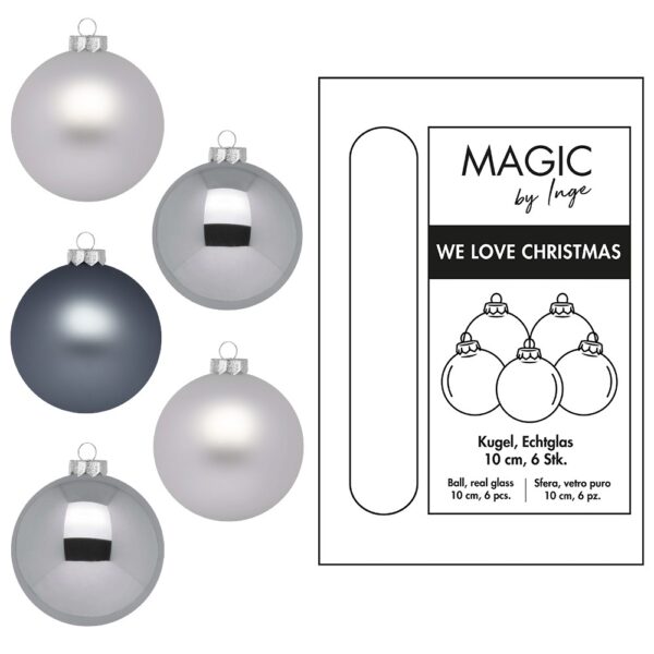 Weihnachtskugeln Grau - 10 cm