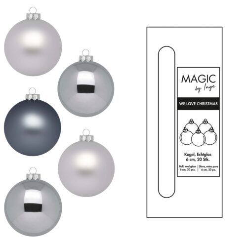 Weihnachtskugeln Grau - 6 cm