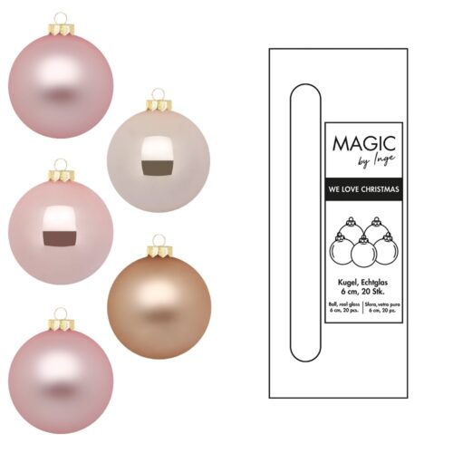 Weihnachtskugeln Rosa - 6 cm (20 Stück)