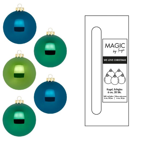 Weihnachtskugeln Blau - 6 cm (20 Stück)