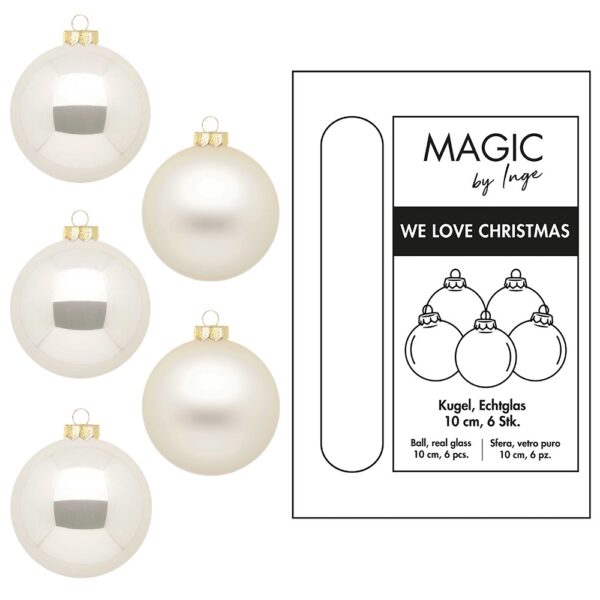 Weihnachtskugeln Champagner - 10 cm (6er Set)