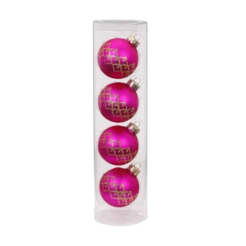 Weihnachtskugeln Pink - Christmas Grid - 6 cm (4 Stück)