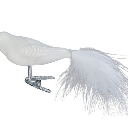 Weiße Vögel aus Glas 3er Set