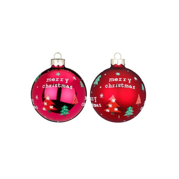 Rote Weihnachtskugeln "Merry Christmas"