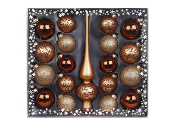 Winter Toffee - Kugelsortiment in Braun mit Spitze