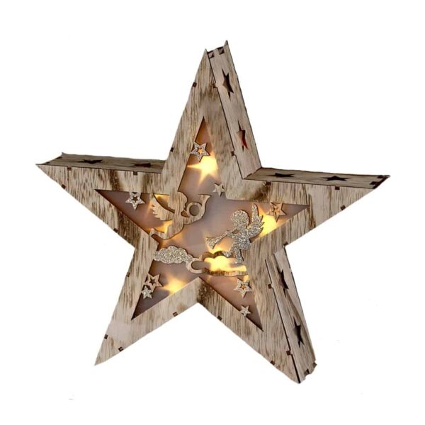 LED Stern - Holz (26 cm)