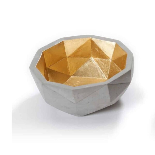 Deko-Schale - Grau und Gold (13,5 cm)
