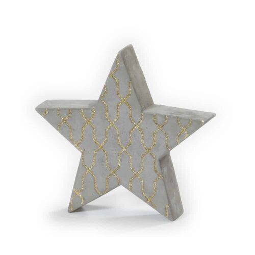 Stern - Beton mit Gold (15,5 cm)