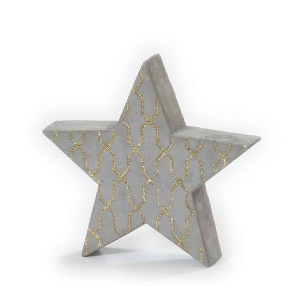 Stern - Beton mit Gold (15,5 cm)