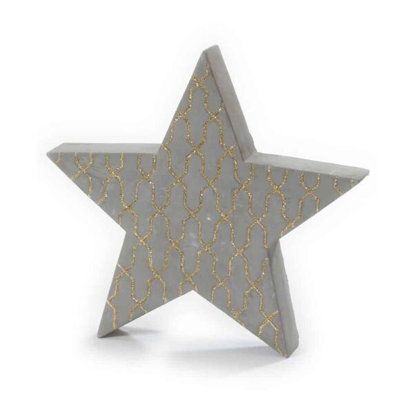 Stern - Beton mit Gold (21 cm)