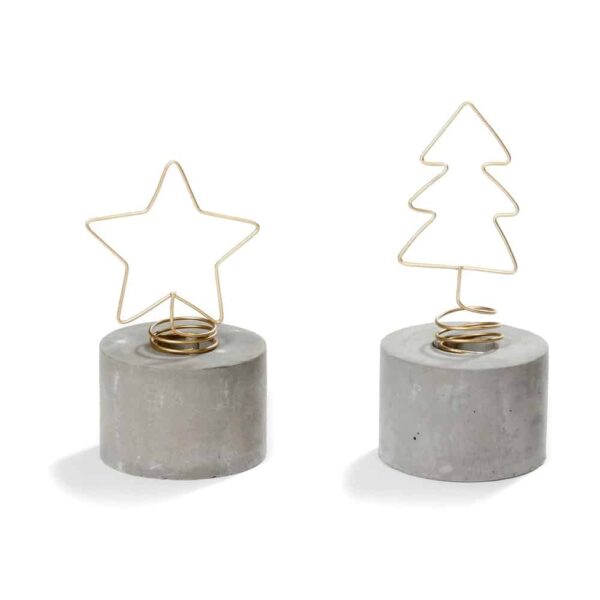 Kerzenhalter Grau-Gold - 2er Set (13,5 cm)
