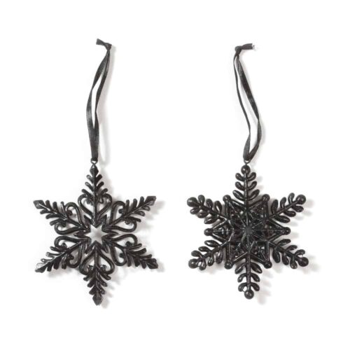 Schneeflocke Schwarz - 2er Set (11,5 cm)