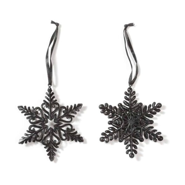 Schneeflocke Schwarz - 2er Set (11,5 cm)