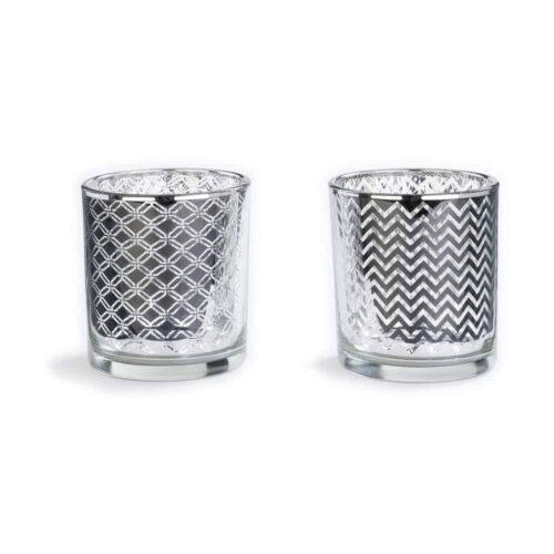 Teelichthalter - Silber - 2er Set (8 cm)
