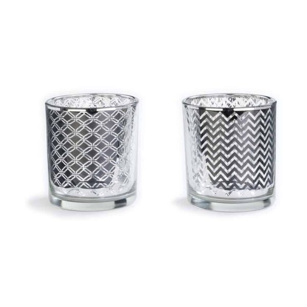 Teelichthalter - Silber - 2er Set (8 cm)