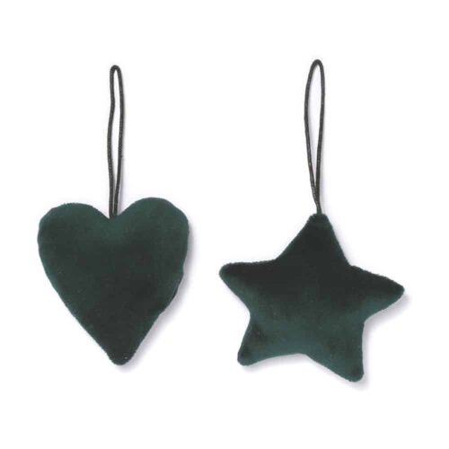 Samthänger - Dunkelgrün - 2er Set (8 cm)