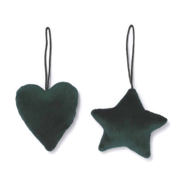 Samthänger - Dunkelgrün - 2er Set (8 cm)