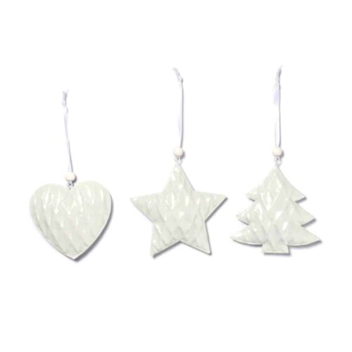 Hänger Weiß - 3er Set (8,5 cm)