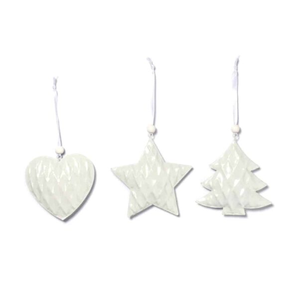 Hänger Weiß - 3er Set (8,5 cm)