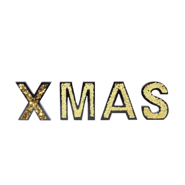 XMAS Buchstaben mit Pailletten (15 cm)