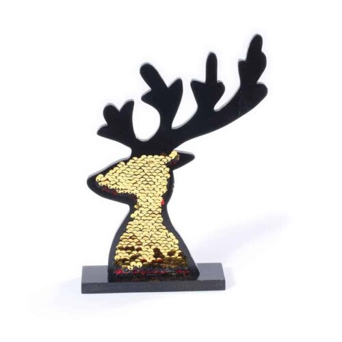Deko-Hirsch mit Pailletten (21 cm)
