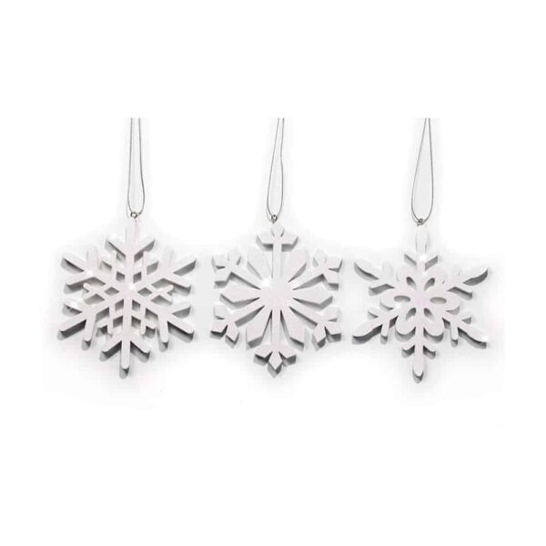 Schneeflocken - Weiß - 3er Set (11 cm )