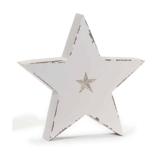 Deko-Stern - Vintage Weiß (21 cm)