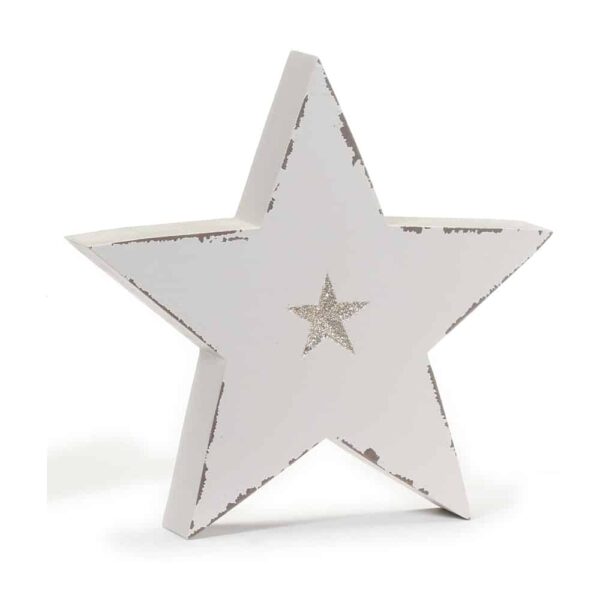 Deko-Stern - Vintage Weiß (21 cm)
