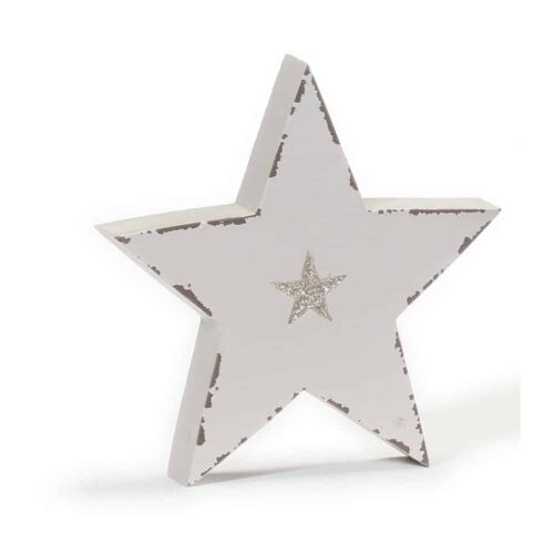 Deko-Stern - Vintage Weiß (15,5 cm)