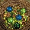 Weihnachtskugeln Blau und Grün - 8 cm (12 Stück)