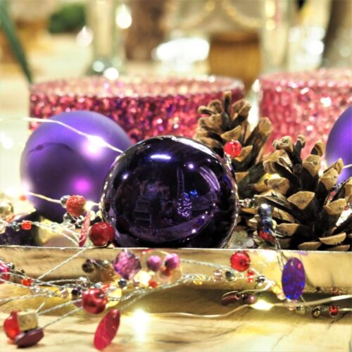 Weihnachtskugeln Mystic Violet - 6 cm (12er Set)