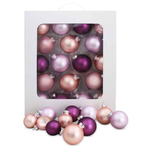 Rosa Weihnachtskugeln Set "Feenzauber" (59 Kugeln)