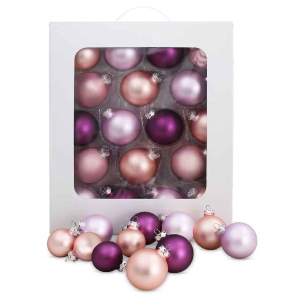 Rosa Weihnachtskugeln Set "Feenzauber" (59 Kugeln)