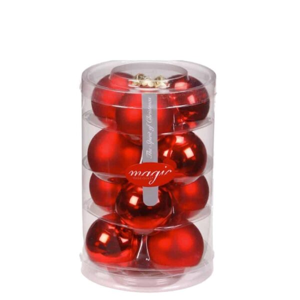 Weihnachtskugeln Rot Klassisch - matt und glänzend - 6 cm (12 Stück)